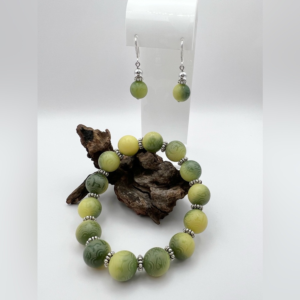 BODHI ROOT CARVED JEWELRY SET